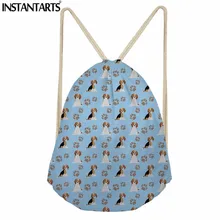 INSTANTARTS собака породы Бигль печать для женщин и мужчин сумки на шнурках повседневная маленькая обувь мяч сумка для хранения модный рюкзак на веревках для женщин