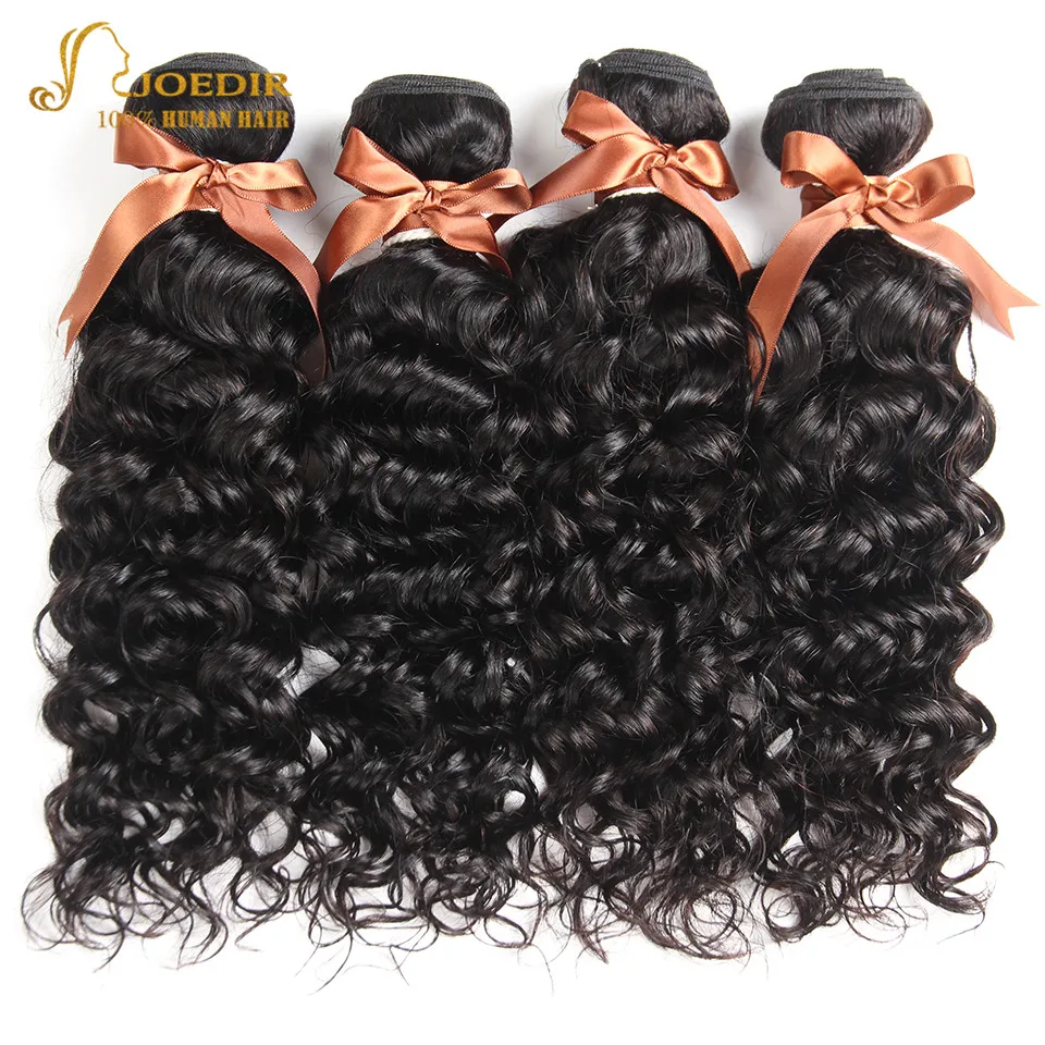 Joedir Human Hair Brazilian Water Wave 28 30 Inch Bundles Human Hair Weave Bundles Non Remy Hair Extensions Wet And Wavy Hair