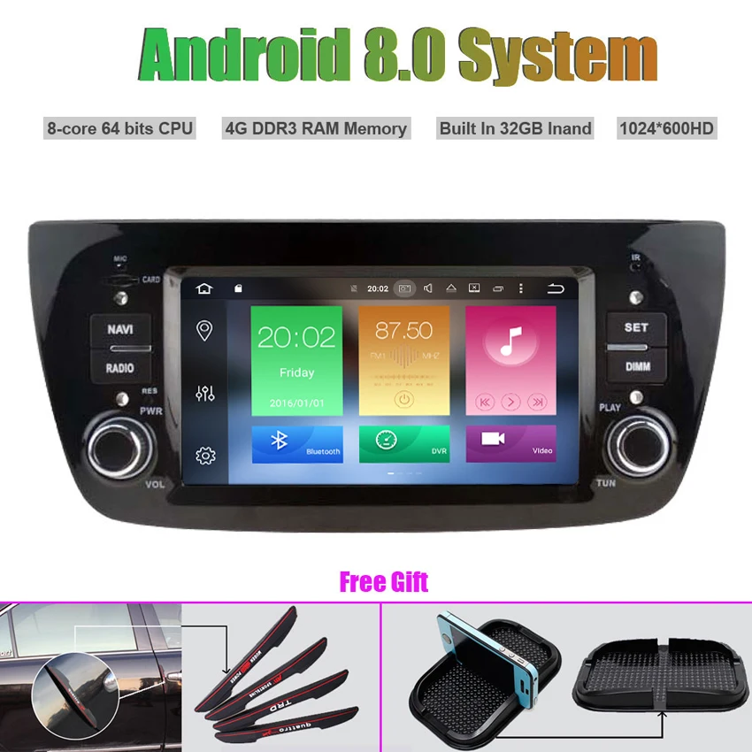 Cheap Octa-Core Android 8.0 CAR DVD Player for DECKLESS FIAT DOBLO Auto RADIO STEREO GPS navigation 0