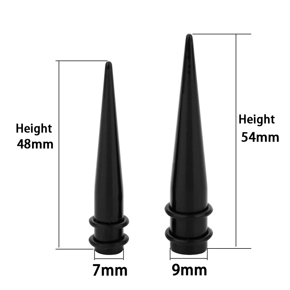 Piercing Jewelry Body Piercing Earrings Ear Piercing Jewelry Body Piercing Jewelry Body Jewelry Ear Taper Earrings 7mm 9mm Black Acrylic Ear Tapers Stretcher Ear Plugs and Tunnels Piercing Expanders Gauges Earrings 1Pc