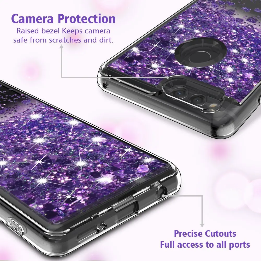 Shiny Bling Liquid Dynamic Quicksand Clear Soft Case Cover For Huawei P Smart Sparkly Crystal Liquid Silicone Case For Enjoy 7S (2)