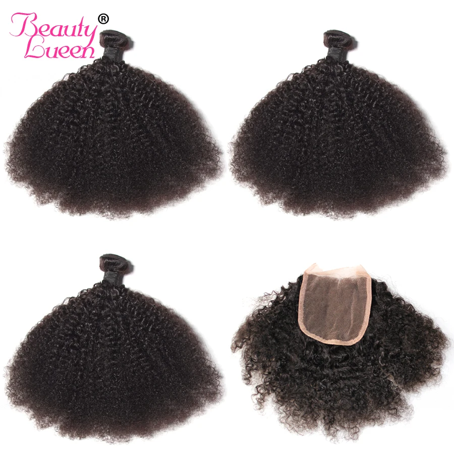 comprar Brasileira Afro Crespo Encaracolado Tecer Cabelo Humano 2 3 Pacotes Com 4x4 Fechamento Rendas Remy Pacotes Tecer Cabelo Brazillian com Fecho