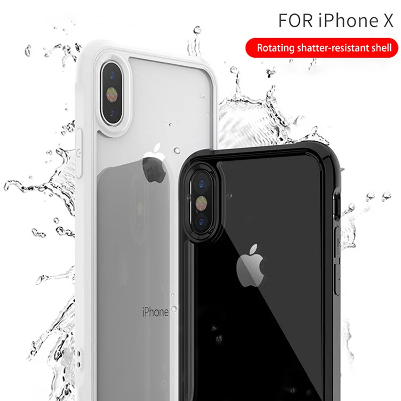 Прозрачный противоударный чехол для телефона iPhone X XR XS Max 7 Plus 8 жесткий