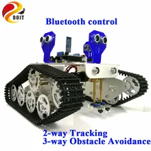 Official DOIT Bluetooth Control 2-way Tracking 3-way Ultrasonic Obstacle Avoidance Cralwer Robot Tank Car Chassis kit for Arduin цена Official DOIT Bluetooth Control 2-way Tracking 3-way Ultrasonic Obstacle Avoidance Cralwer Robot Tank Car Chassis kit for Arduin цены онлайн