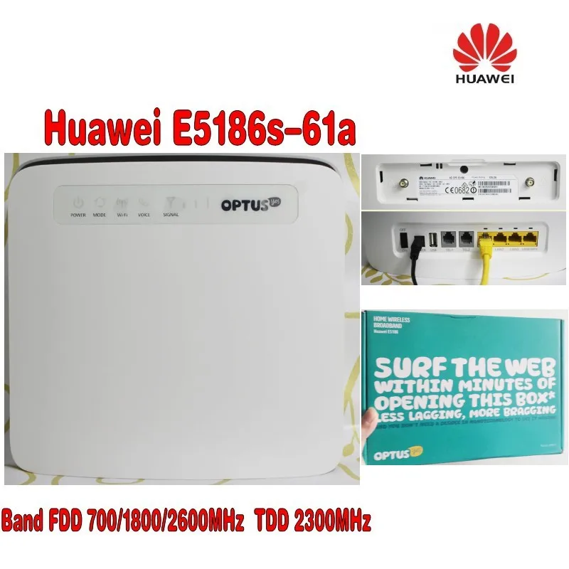 Разблокированный huawei E5186s-61a CAT6 300 Мбит/с 4 аппарат не привязан к оператору сотовой связи FDD 700/1800/2600 МГц TDD2300MHz CPE беспроводной маршрутизатор+ 4G антенна