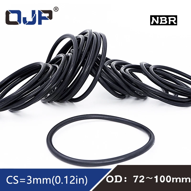 Nitrile Rubber O-Ring CS 3.5mm NBR Oring Seal Sealing OD 12-370mm Oil Resistant 