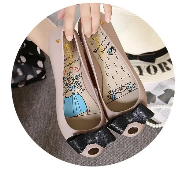 BEYARNE/женские милые прозрачные туфли с бантиком женские Студенческие сандалии с открытым носком женские летние пляжные сандалии цвета хаки, синий, 36-40