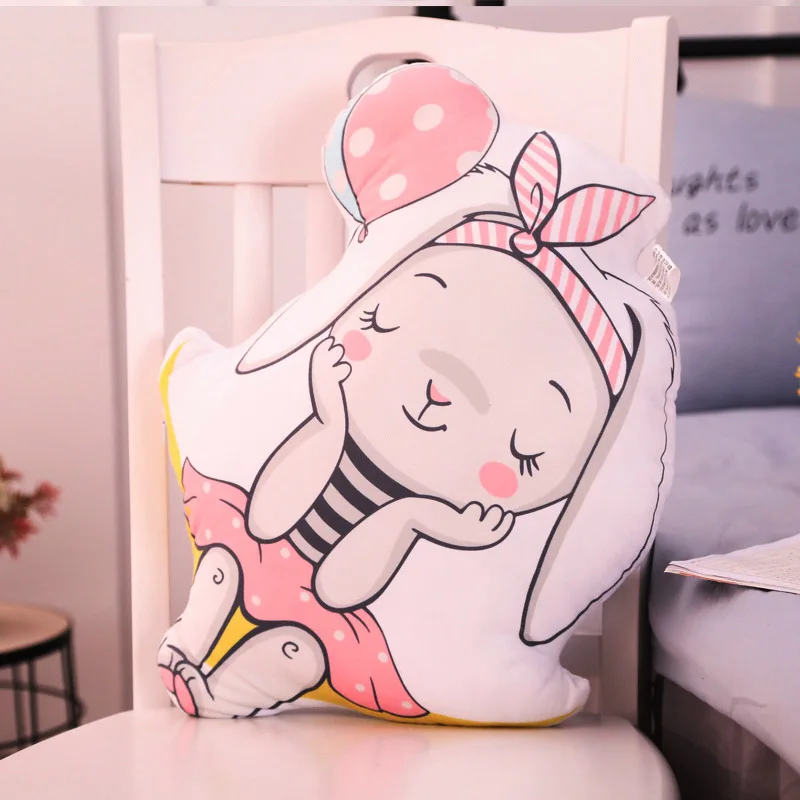 

Lucky Boy Sunday Ins Soft Animals Stuffed plush Cushion Pillow Cute Rabbit Bear Pig Elephant Plush Doll Girls Kids Children Gift