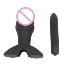 10 Speeds Vibrator Anal Sex Toys Plug for Men Women Black Butt Plug Silicone Medical Sex Products for Adult