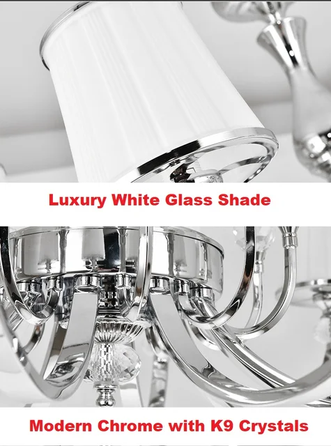 Chrome Modern Chandelier Lights For Living Room Bedroom Led Lighting Fixture Crystal Lamp E14 Led Lighting 6