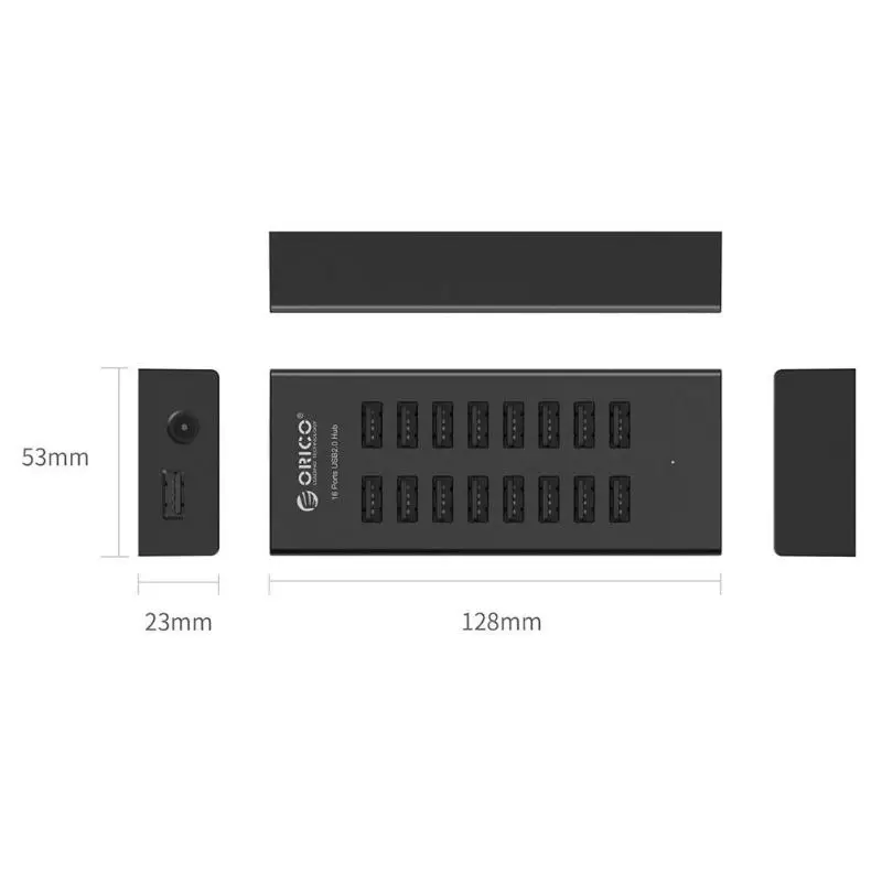 USB разветвитель ORICO H1613 с 16 портами и адаптером питания 12 В 2 А|USB-хабы| |