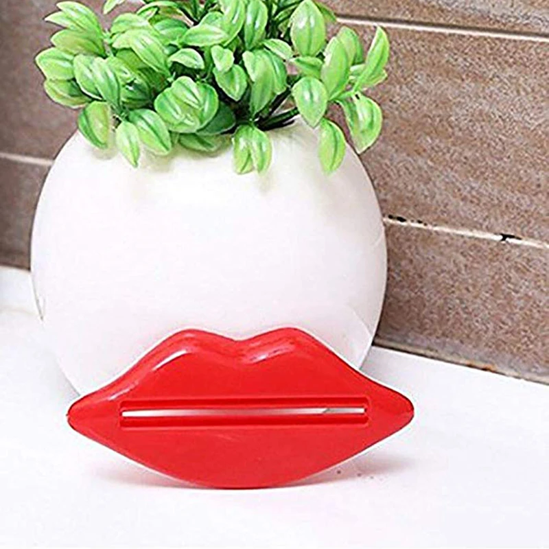 ONEUP 2pcs Toothpaste Tube Squeezer Lip Kiss Bathroom Tube Squeezer Dispenser Toothpaste Cream Squeezer Home Tube Rolling Holder