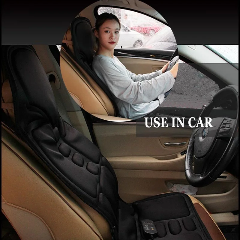 Heated Back Massage Seat For Car Home Office Heat Vibrate Cushion Back Neck Massage Chair For Relaxation 5