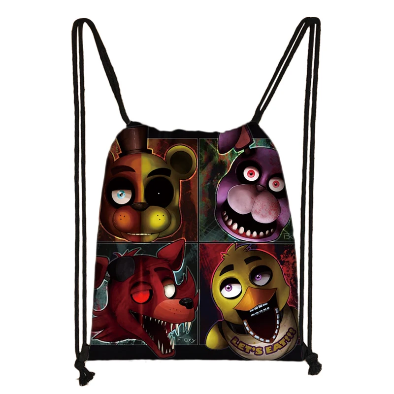 Five Nights At Freddy's Freddy Chica FNAF 3D Cartoon Kids Drawstring Backpack Shopping School Traveling Party Bags Gift - Цвет: 003