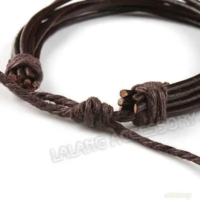 15pcs Lot Fashion Adjule Eight Cord Coffee Knitting Braided 15pcs Lot Fashion Adjule Eight Cord Coffee Knitting Braided Imitation Leather Bracelet Fit