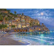 Взрослая 1000 штук ночной вид на море головоломка Новое поступление головоломка 1000 шт вид деревянная бумага обучающая игрушка Декор