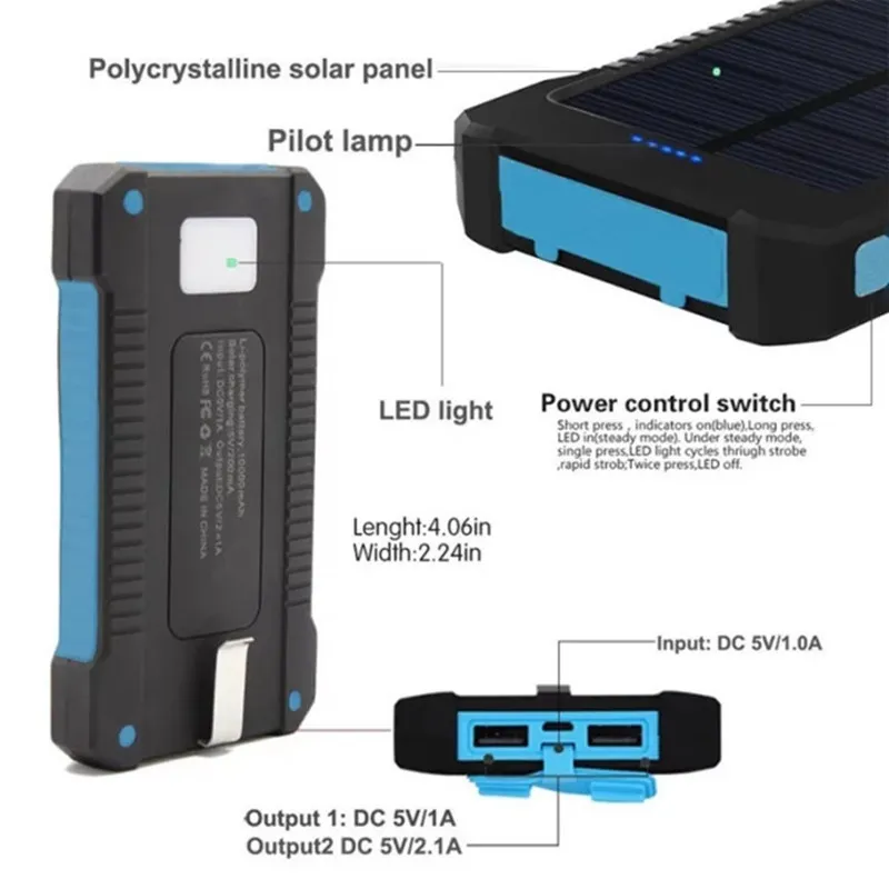 Высокое качество Bakeey F5 10000 мА/ч, Панели солнечные светодиодный двойной USB Порты DIY Мощность банковская карта чехол Батарея Зарядное устройство наборы