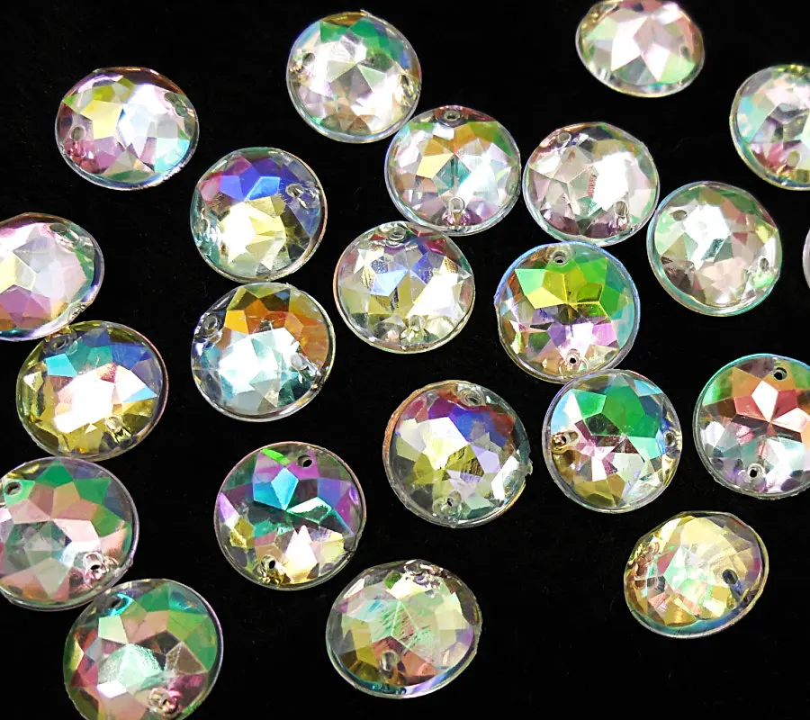 

50pcs Crystal-clear AB Colors Acrylic Sew On Rhinestones Flatback Sewing Beads Stone Sew-on For Women Dress Accessories Diy Art