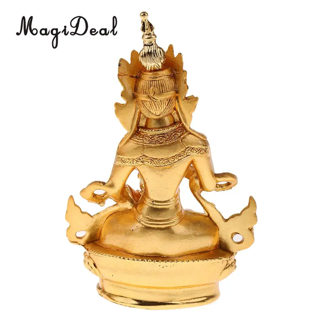 MagiDeal Small Buddha Statue Gilt Medicine Buddhist Feng Shui Figurine Religion Sculpture Blessing Good Luck Home Ornaments