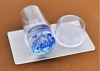 

2.8cm Jelly Nail Art Stamper Scraper Set with Cap Silicone Marshmallow Nail Stamp Template Tools