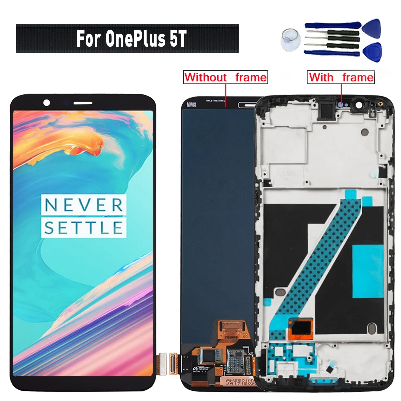 

Original SUPER AMOLED For OnePlus 5T A5010 display lcd Screen replacement for OnePlus 5T 1+ 5t lcd display touch screen module