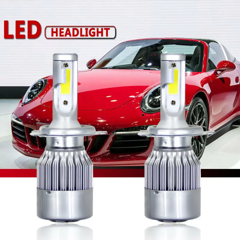 Universal 2pcs Headlights COB C9 H4/9003/H10 LED 200W 40000LM 6000K Car Headlamp Set Hi/Lo Beam Auto Bulbs | Автомобили и