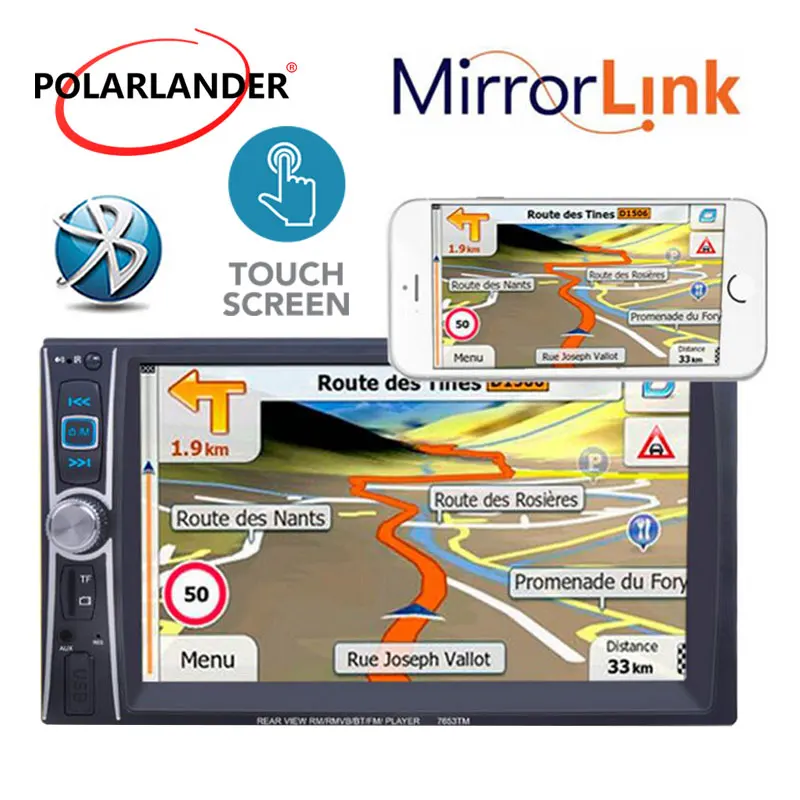 

Bluetooth USB/AUX/SD 2 Din Mirror Link Touch Screen Car Radio MP5 Player 5 languages 6 inchs overseas warehouse