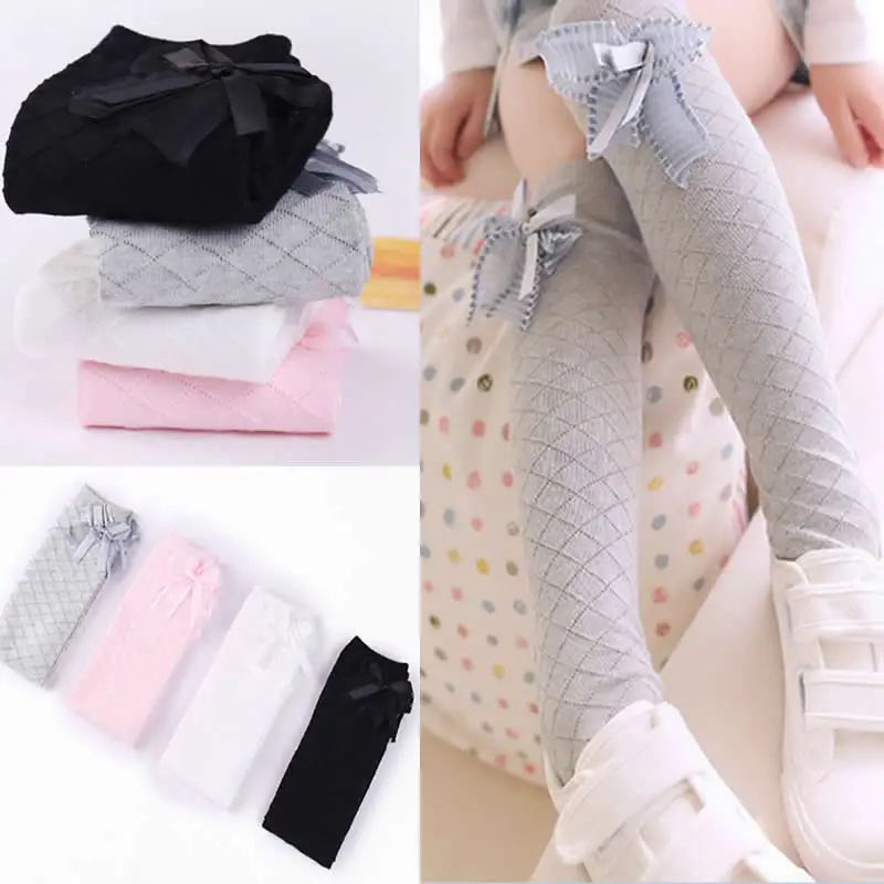 

New fashion girls over the knee leg warmers girls princess mesh anti-mosquito bow tube children knee high leg warmers stocking