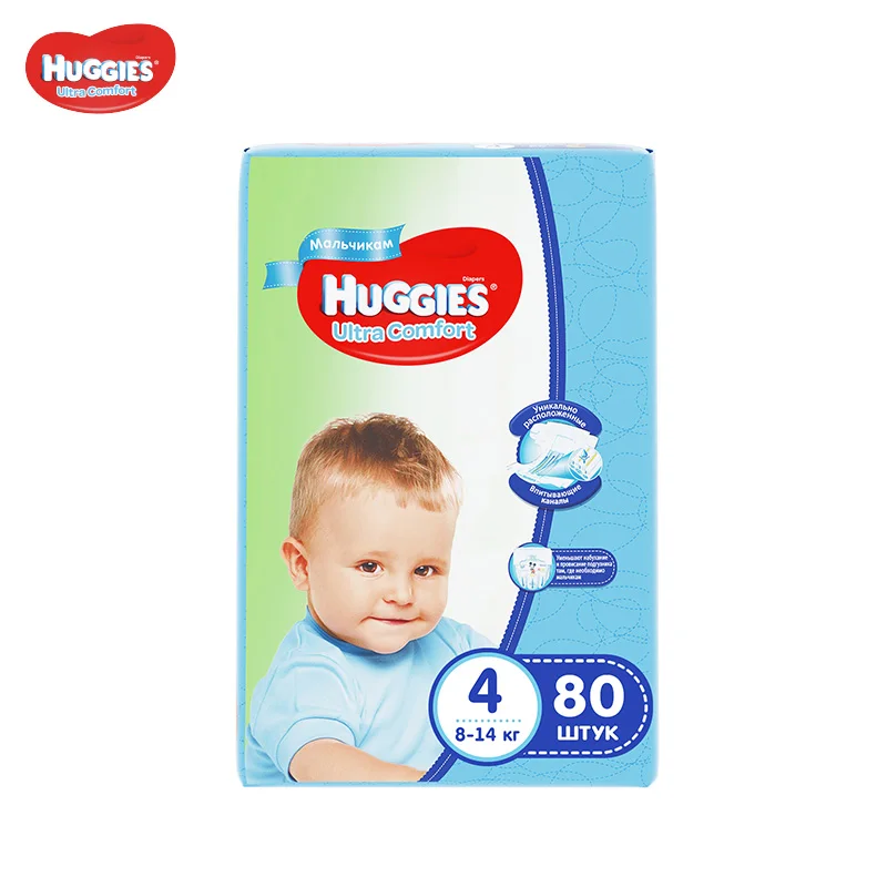 

Huggies подгузники Ultra Comfort для мальчиков 4 (8-14 кг) 80 шт.