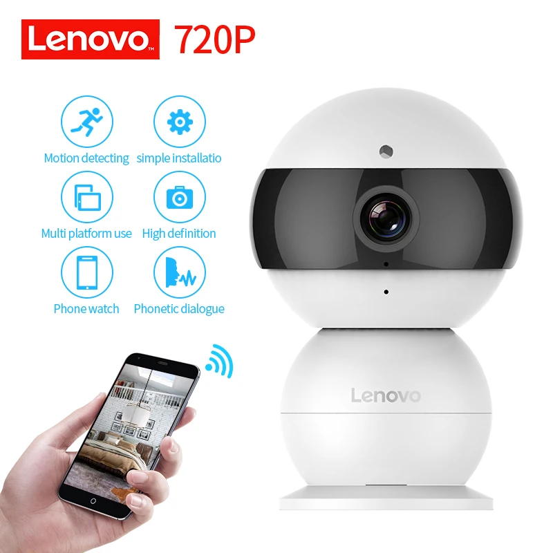 comprar LENOVO Câmera IP WiFi Sem Fio Do Boneco de neve Mini HD 720 p Detecção de Movimento De Câmera de Vigilância Câmera de Segurança Monitor Do Bebê IR CUT