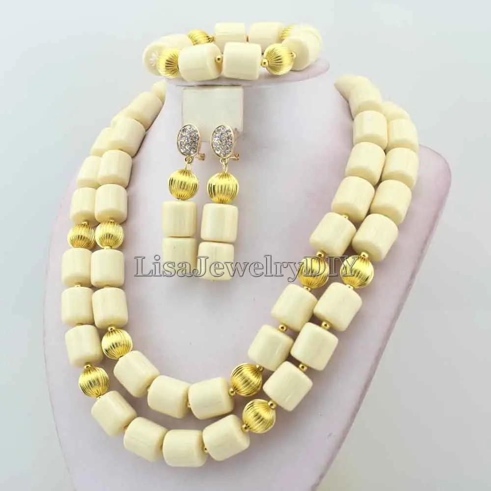 Новое поступление эффектное ожерелье нигерийский Свадебный комплект Ожерелье Африканские бусы классические женские коралловые украшения набор HD7060