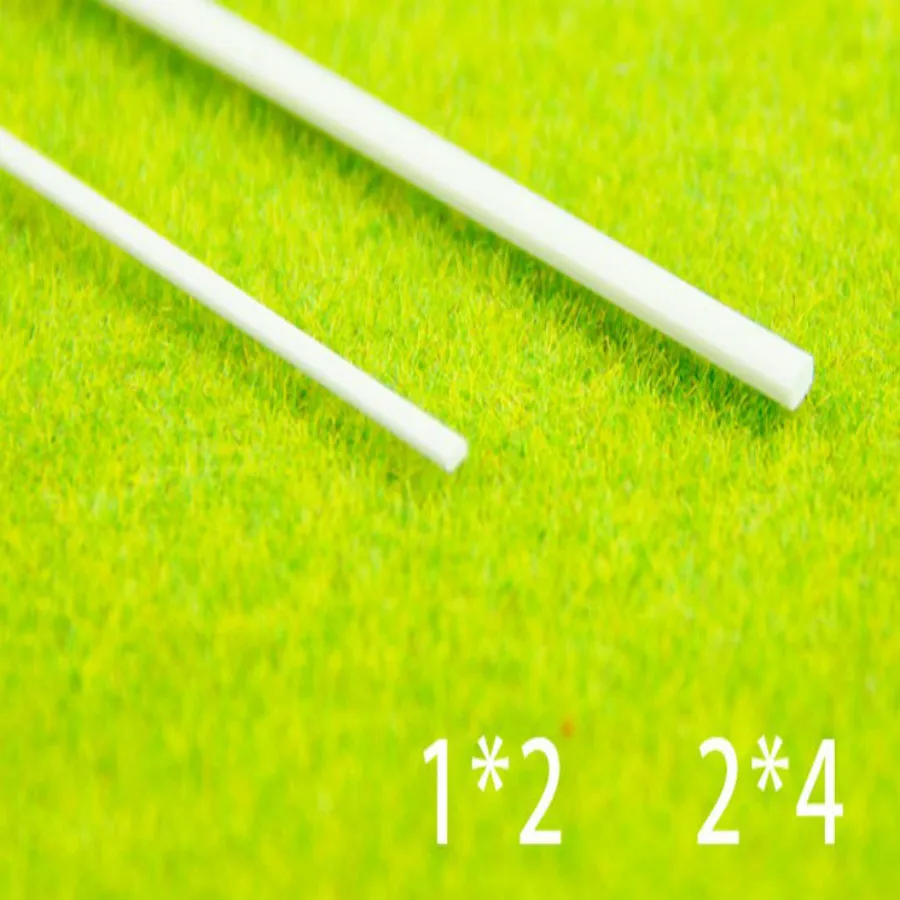 Koop 100 stks 1x1.5mm 1x2.5mm 1x3mm ABS plastic vierkante staven 50 cm lengte schaal model plastic bouwmateriaal
