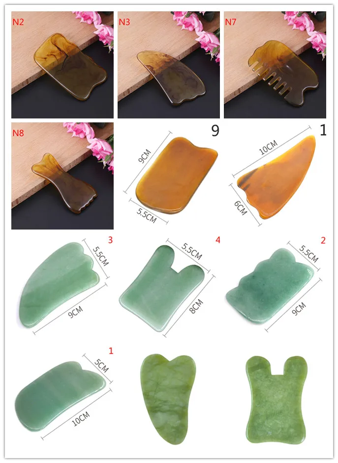 1PC Natural Guasha Board Body Scraping Gua Sha SPA Massage Tool Health Care Beauty Acupoints Plate Massager 16 Styles New