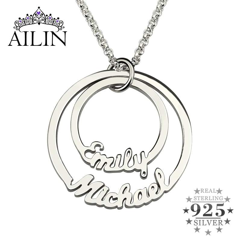 Shiry Custom Name Pendant Necklace Personalized Birthstone Necklace Round Disc Pendant Customized Family Necklace Birthday Christmas Jewelry Gift for Mom