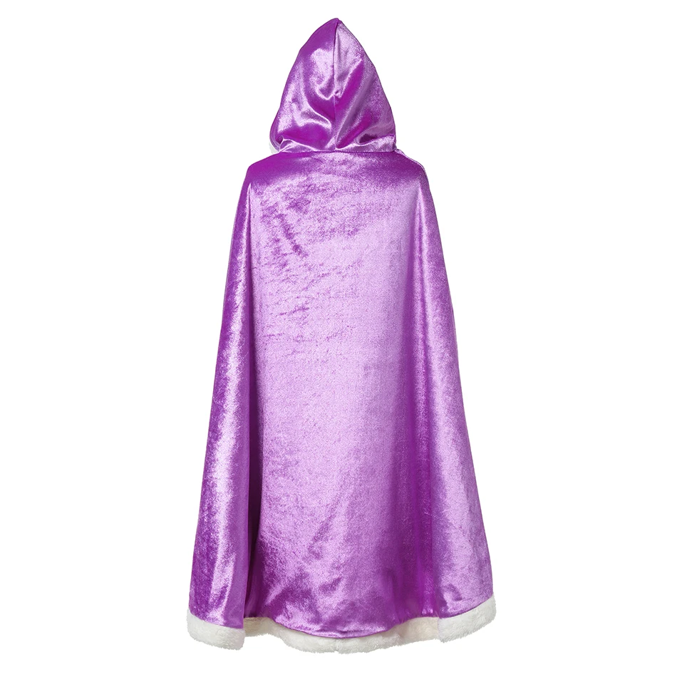 Traje de Halloween Fantasia dos Desenhos Meninas Princesa Manto Falso Veludo Capa Cosplay Animados Elsa Belle Rapunzel Crianças Quente Cabolsa Capes 9 Jaquetas e casacos