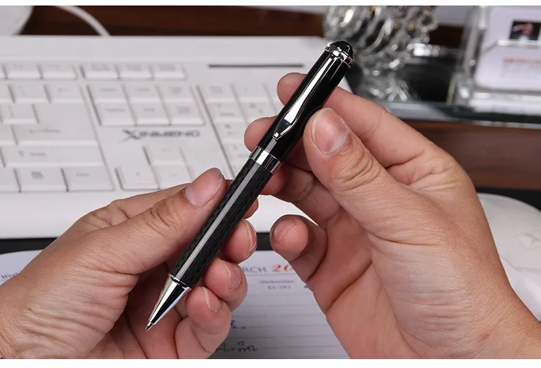 Горячая полностью углеродное волокно Шариковая ручка для отца день подарки металлический тяжелый ручка Офис Ручка для письма 6841