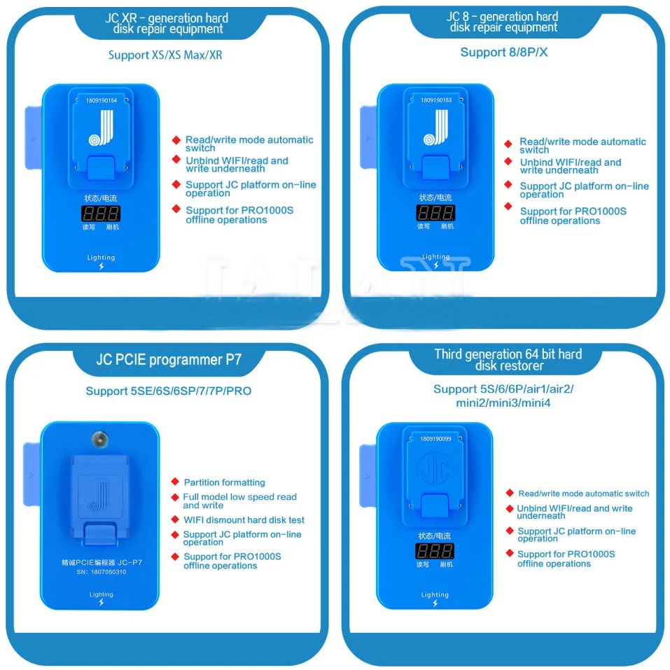 PCIE жёсткий диск ремонт инструмента P8 для iphone 8/8 P/X жесткий диск инспекции ремонт JC NAND программер и тестер 2 в 1 оборудование