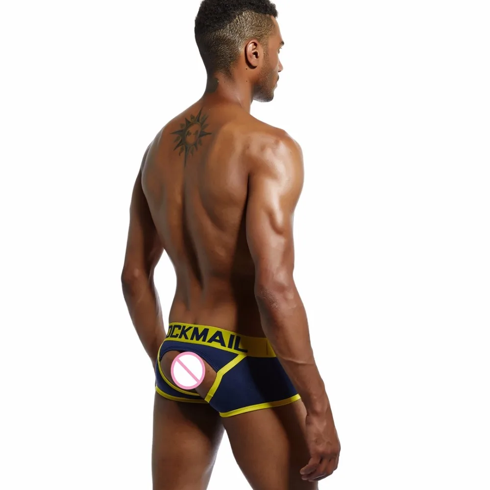 best mens underwear JOCKMAIL Brand Men Underwear Boxer shorts Backless Buttocks Cotton Sexy open back Gay Men Underwear JockStrap cuecas Gay panties mens boxers with pouch