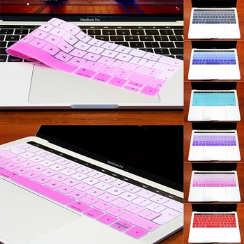 

Silicone Keyboard Cover For 2016 Mac Book Pro Retina 13" 15" with Touch ID and Touch Bar EU layout English Gradient Color Skin