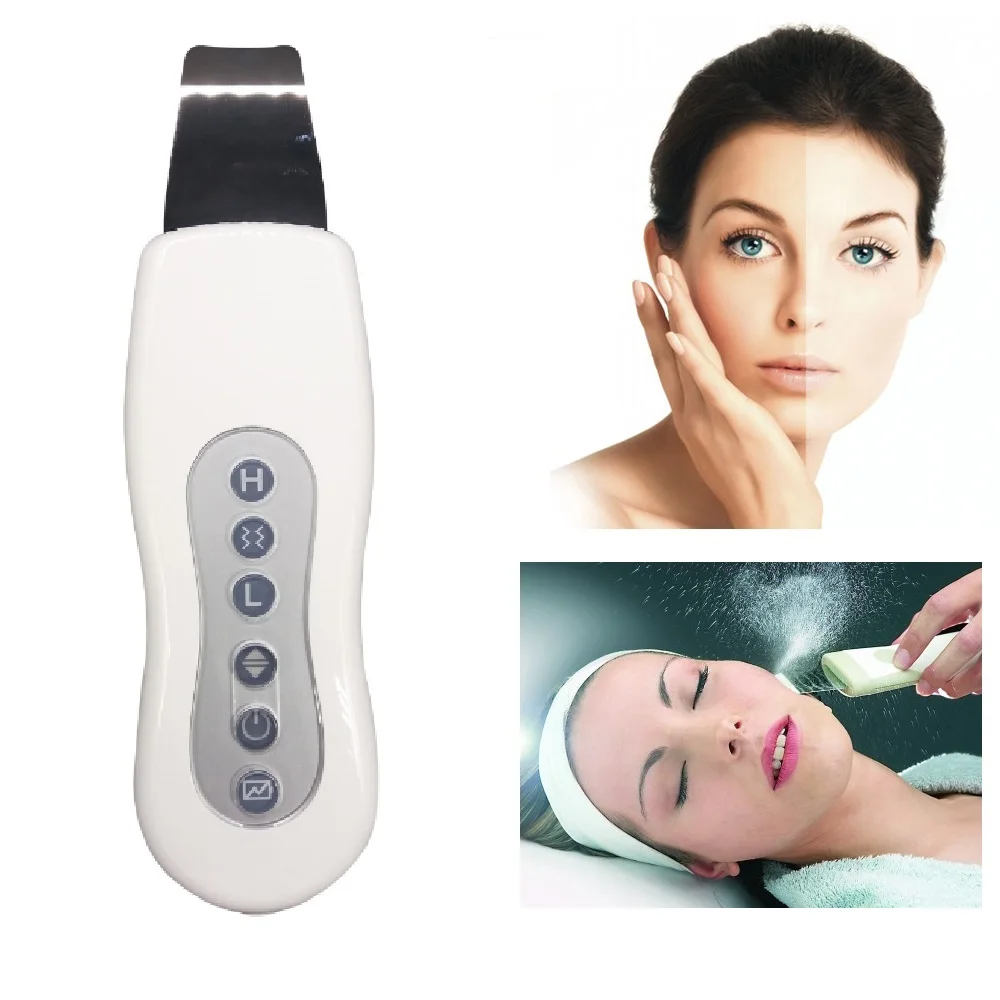 Rechargeable Ultrasonic face skin cleaner blackhead acne removal shrubber peeling machine face exfoliator deeply clean skin