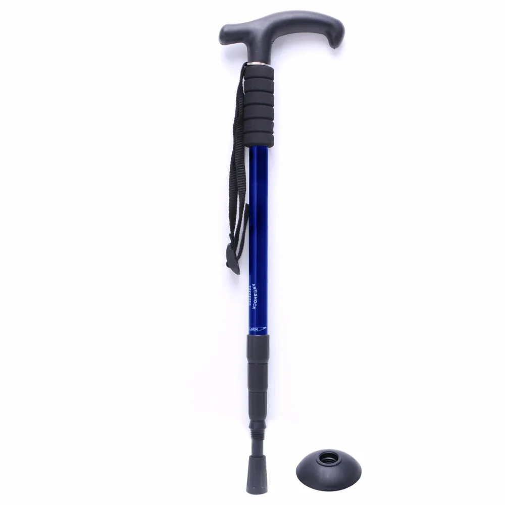 4 sección ajustable senderismo antichoque bastón Polo Trekking muletas