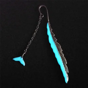 

Luminous Night Whale Tail Bookmark Leather Shape Silver Copper Bookmarks Teacher Gifts Bookmarks