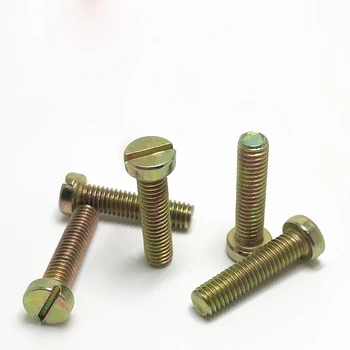 

4pcs M8 carbon steel color zinc slotted head screw high quality bolt High brightness screws bolts 40mm-60mm length