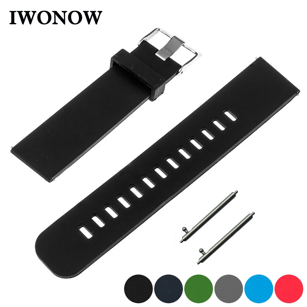 

Silicone Rubber Watch Band 18mm 19mm 20mm 21mm 22m for Fossil Quick Release Watchband Strap Wrist Belt Bracelet Black Blue