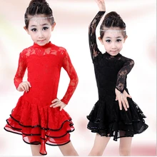 Новая Осенняя детская танцевальная одежда для выступлений юбки для латинских танцев для девочек одежда для занятий фитнесом костюм с длинными рукавами