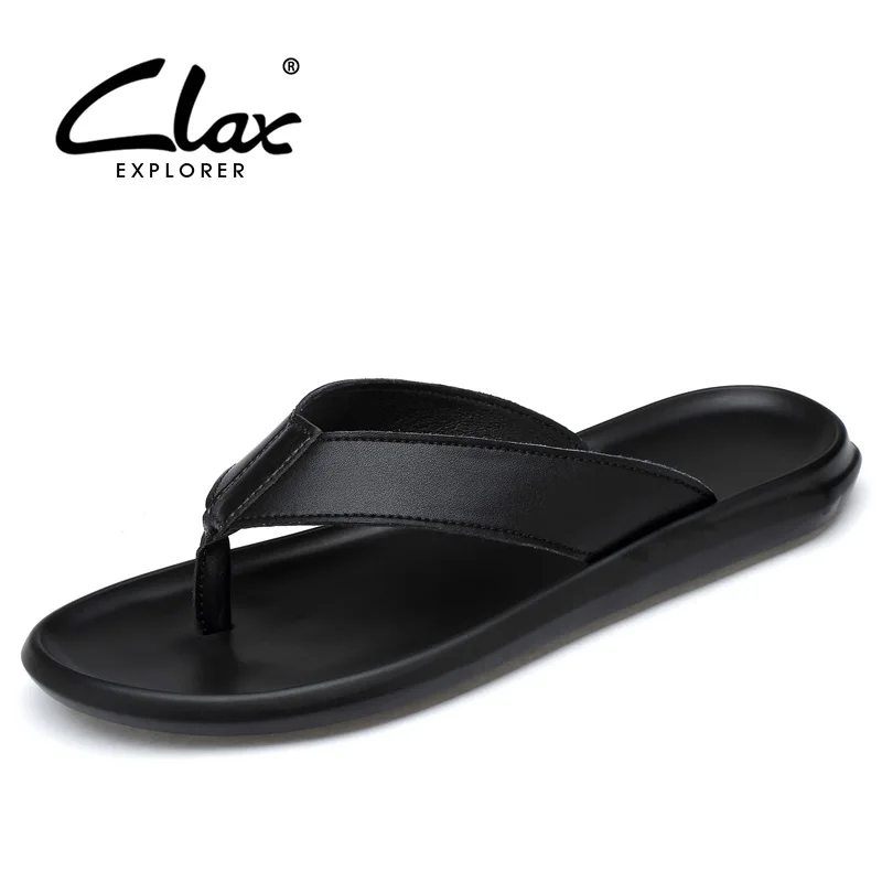 

CLAX Mens Slippers Fashion 2018 Summer Casual Flip Flops Man Beach Shoe Breathable Walking Footwear Soft