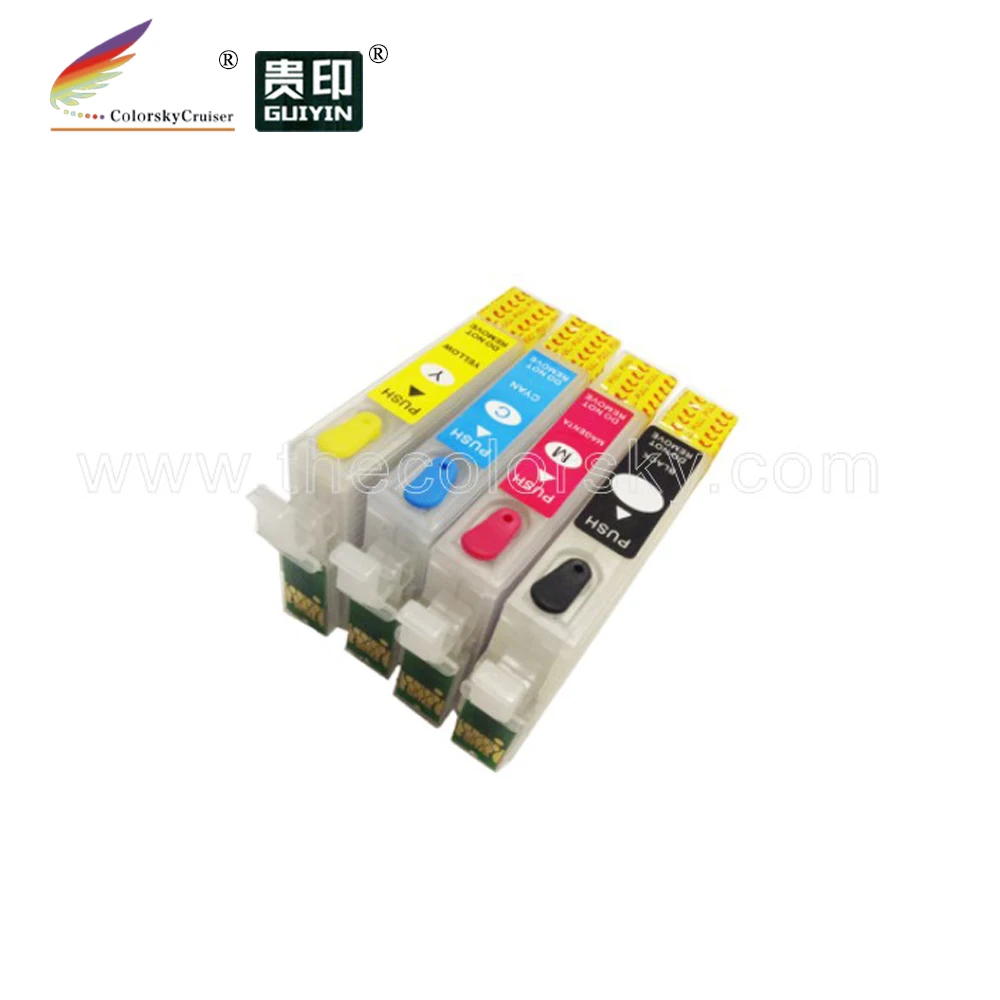 RCE1291) Заправка набор чернил для заправки картриджа для принтера Epson T1291-T1294 T129 T 129 стилус SX420W SX425W SX525WD(с чипом ARC) KCMY