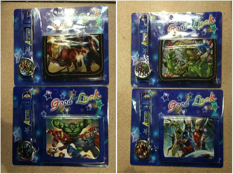 

new arrival Fast shipping 20PCS avengers watch , Children Watch with wallet,birthday gift for children