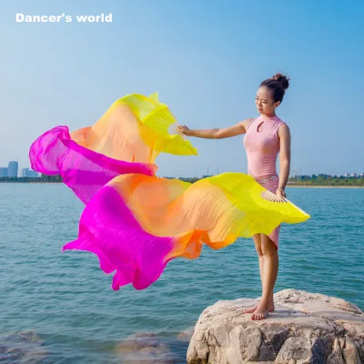 Поклонница танца живота ручной работы из 100% шелка для 150/180 см на сцене|belly dance