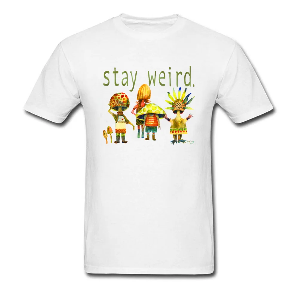  Mens Tshirts Europe Design T Shirt 100% Cotton Crew Neck Short Sleeve Summer Tee-Shirt April FOOL DAY Wholesale Stay Weird Mushroom Heads by dotsofpaint white